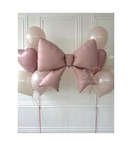 Pudra Fiyonk Balon ve Kalp Balon Demeti seti 13 Parça Set