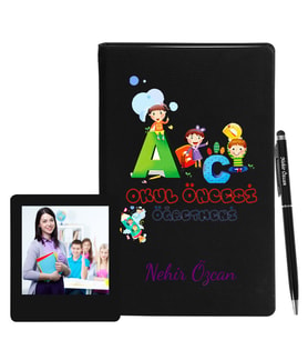 Okul Öncesi Öğretmenlerine Özel Defter Kalem & Fotoğraflı İnstagram Çerçeve Hediye Seti