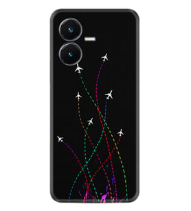 Vivo Y22S Kılıf Silikon Desen Özel Seri Line Planet 1736