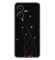 Vivo Y22S Kılıf Silikon Desen Özel Seri Line Planet 1736