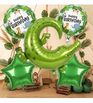 YÜKSEK KALİTE 25 ADET TİMSAH SAFARİ KONSEPT FOLYO BALON SETİ TİMSAH FOLYO BALON DOĞUM GÜNÜ BALONU