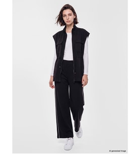 LCW Modest Siyah Şerit Detaylı Soft Touch Kadın Eşofman Altı
