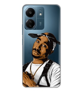 Xiaomi Redmi 13C Uyumlu Tupac Tasarımlı Şeffaf Telefon Kılıfı