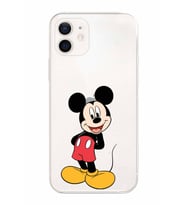 Apple iPhone 12 Mini Uyumlu Kamera Korumalı Tıpalı Kapak Mickey Mouse TasarımlıŞeffaf Kılıf