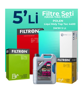 Filtron Renault Scenic 1.5 Dizel Filtre Bakım Seti Liqui Moly Motor Yağlı (2009-2016) 5 Li
