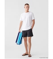 LCW SWIMWEAR Siyah Kısa Boy Desenli Erkek Deniz Şortu