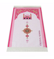 İsme Özel Çocuk Seccadesi Kudüs Pembe 82×45 cm 110 gr- Tesbih Hediyeli