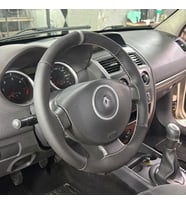 DİKİŞLİ DİREKSİYON KILIFI NUBUK NOKTALI DERİ GRİ YÜZÜK GRİ DİKİŞLİ MEGANE 2 İÇİN