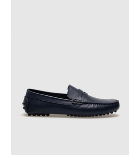 Hakiki Deri Lacivert Kemerli Erkek Loafer