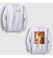 Presmono Unisex Beyaz Golden Tears Freya Gustav Klimt Sırt Baskılı Sweatshirt 527278tt