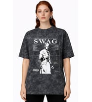 Swag Justin Bieber Şarkıcı Baskılı Unisex Oversize Vintage Yıkamalı Tişört
