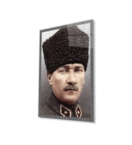 Atatürk Cam Tablo 4mm Dayanıklı Temperli Cam, Atatürk Glass Wall Art (Çok Renkli)