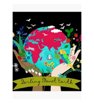 Darling Planet Earth Tablo Ahşap Poster Dekoratif