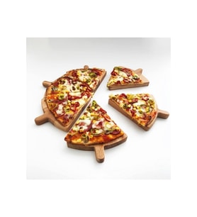 Ahşap 6 Dilimli Pizza Sunumluk Tepsi Pizzalık Peynir Sunum Sucuk Sunum Tepsi