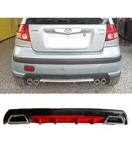 Hyundai Getz Kırmızı Difüzör Çiftli Kare Egzoz Görünümlü D Tip Difizör