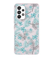 Samsung Galaxy A33 Uyumlu Kapak Floral Su Yeşili Tasarımlı Şeffaf Silikon Kılıf