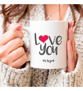 Love You Beyaz Bardak Kupa