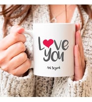 Love You Beyaz Bardak Kupa