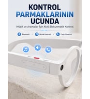 Beyaz Yapay Zeka Akıllı Gözlük Fotoğraf Video Ses Kayıtlı Çoklu Dil Çeviri Bluetooth Bağlantılı 3 Lensli