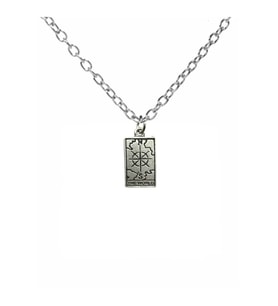 The World Tarot Kartı Figürlü Kolye – 60 cm Zincirli Zamak Kaplama Unisex Spiritüel Aksesuar