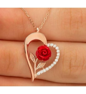 GÜL  925 AYAR GÜMÜŞ KOLYE (Karışık)