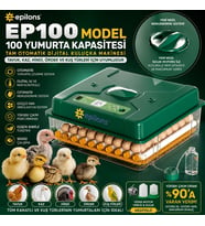 Ep100 Kuluçka Makinesi Yeni Nesil Suluk Üstten Havalandırma Sistemli Tavuk Kaz Hindi Ve Kuş Türleri