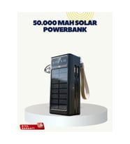 LED Aydınlatmalı Güneş Panelli Powerbank Seyahat ve Kamp İçin