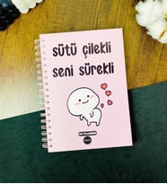 Sütü Çilekli Seni Sürekli Tasarımlı Konuşan Ajanda