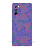 Samsung Galaxy S20 FE Uyumlu Lansman Kılıf Hello Kitty Tasarımlı İçi Kadife Kapak-Mor (Şeffaf)