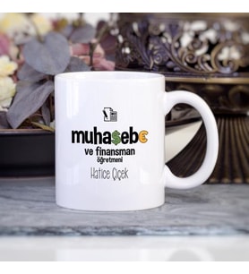 Kişiye Özel Muhasebe ve Finansman Öğretmeni Kupa Bardak HB251A (Beyaz - Beyaz)