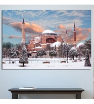 Ayasofya Cami  Kar ( Hagia Sophia Mosque ) Kanvas Tablo (8 Farklı Ölçü)