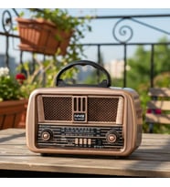 Dexxony 8068 Elektrikli ve Şarjlı Nostaljik Radyo - Taşınabilir Bluetooth Hoparlör - Fm Radyo (Kahverengi)