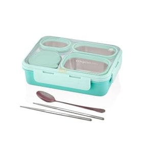 Bento 950ml Lunchbox Tek Katlı 4 Bölmeli Çelik Sefer Tası Yemek Kutusu Turk