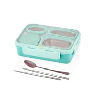 Bento 950ml Lunchbox Tek Katlı 4 Bölmeli Çelik Sefer Tası Yemek Kutusu Turk