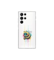 Samsung Galaxy S22 Ultra ile uyumlu Splash arı tasarımlı şeffaf silikon kılıf