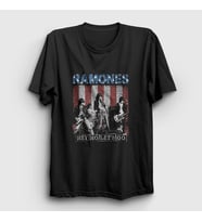 Presmono Unisex Siyah Go Ramones T-Shirt 169611tt