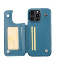Bouletta Apple iPhone 14 Pro Max Uyumlu Deri Kılıf UBW BRN4EF (Mavi)