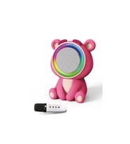 Sunix 20W 2400 Mah Karaoke Mikrofonlu Ayıcık Bluetooth Haparlör BTS-253 (Pembe)