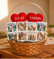 Kişiye Özel 8 Fotoğraflı İyi ki Varsın Tasarımlı Fotoğraf Buketi