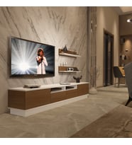 Decoraktiv Trendstyle 220RS Slm Tv Ünitesi Tv Sehpası - Beyaz Ceviz (Beyaz - Ceviz)