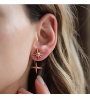 Rose Gold Kaplama Lodestar Gümüş Küpe