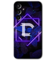 Galaxy S23 FE Kılıf HD Desen Baskılı Arka Kapak - Dark Neon Yaprak D Harfi