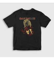 Presmono Unisex Çocuk Siyah Hero Iron Maiden T-Shirt 86142tt