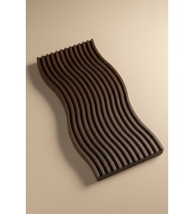 Dalgalı Ahşap Servis ve Sunum Tahtası, Koyu Renk, 38 x 16,5 cm