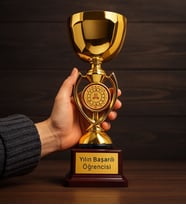 BK Gift Kişiye Özel Ödül Kupası - 28 cm, Şampiyon Ödül Kupası, Başarı Kupası, Turnuva Kupası, Okul Kupası