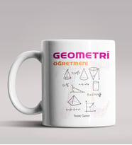 Kişiye Özel Geometri Öğretmeni Tasarımlı Beyaz Renk Kupa Bardak 3