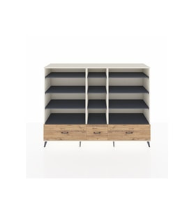 Hyperion Dolap 12 Raflı 3 Çekmeceli  220x44x163 Aytaşı-Antrasit/Çam