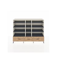 Hyperion Dolap 12 Raflı 3 Çekmeceli  220x44x163 Aytaşı-Antrasit/Çam