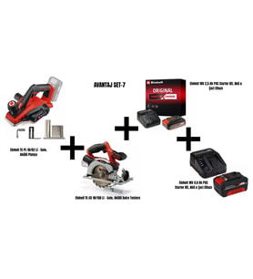 Einhell Set-7(TE-PL 18/82 Li Ak Planya+TE-CS 18/150 Li Ak Daire Test+18V 2,5+4,0 Ah Akü Şarj Cihazı)