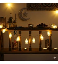 Led Işık Ramazan Temalı Pilli Sarkıt Gün Işığı 20'li Dekoratif Aydınlatma